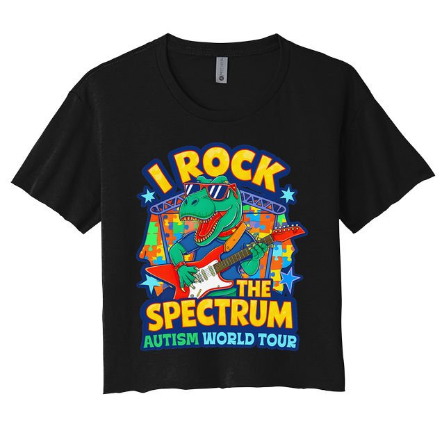 I ROCK THE SPECTRUM Rockin Autism Different Tune World Crop Top