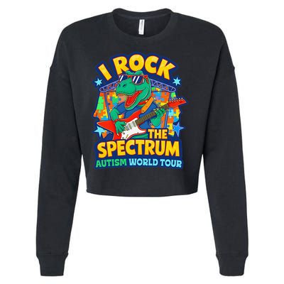 I ROCK THE SPECTRUM Rockin Autism Different Tune World Cropped Pullover Crew