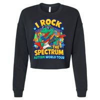 I ROCK THE SPECTRUM Rockin Autism Different Tune World Cropped Pullover Crew