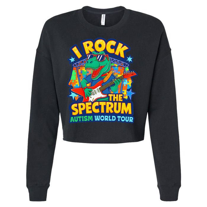 I ROCK THE SPECTRUM Rockin Autism Different Tune World Cropped Pullover Crew