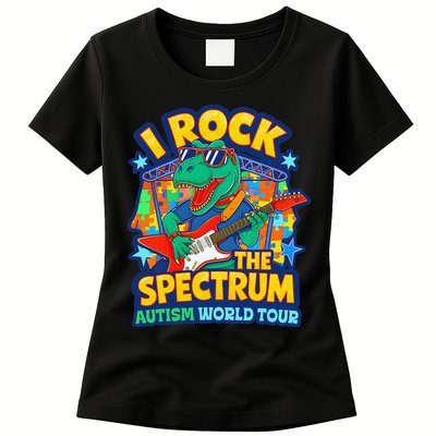 I ROCK THE SPECTRUM Rockin Autism Different Tune World Womens T-Shirt