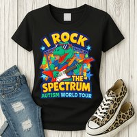 I ROCK THE SPECTRUM Rockin Autism Different Tune World Womens T-Shirt