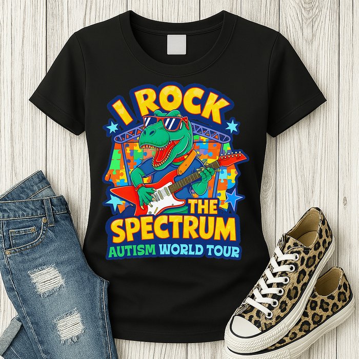 I ROCK THE SPECTRUM Rockin Autism Different Tune World Womens T-Shirt