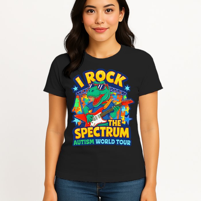 I ROCK THE SPECTRUM Rockin Autism Different Tune World Womens T-Shirt