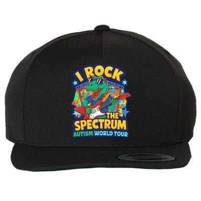 I ROCK THE SPECTRUM Rockin Autism Different Tune World Wool Snapback Cap