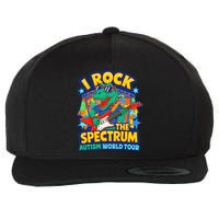 I ROCK THE SPECTRUM Rockin Autism Different Tune World Wool Snapback Cap