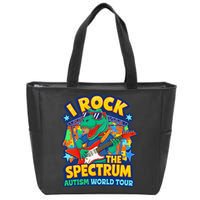 I ROCK THE SPECTRUM Rockin Autism Different Tune World Zip Tote Bag