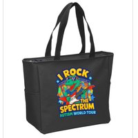 I ROCK THE SPECTRUM Rockin Autism Different Tune World Zip Tote Bag