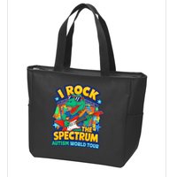 I ROCK THE SPECTRUM Rockin Autism Different Tune World Zip Tote Bag