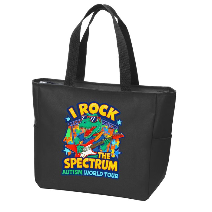 I ROCK THE SPECTRUM Rockin Autism Different Tune World Zip Tote Bag