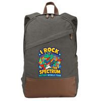 I ROCK THE SPECTRUM Rockin Autism Different Tune World Cotton Canvas Backpack