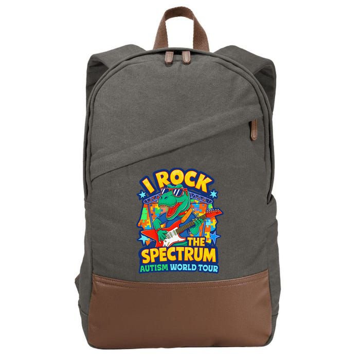 I ROCK THE SPECTRUM Rockin Autism Different Tune World Cotton Canvas Backpack