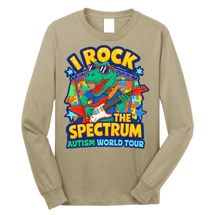 I ROCK THE SPECTRUM Rockin Autism Different Tune World Long Sleeve Shirt