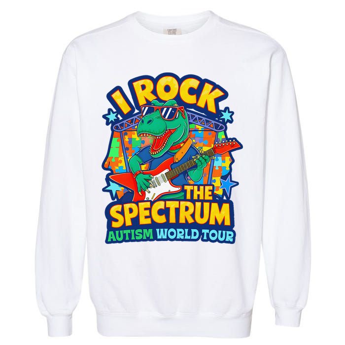 I ROCK THE SPECTRUM Rockin Autism Different Tune World Garment-Dyed Sweatshirt