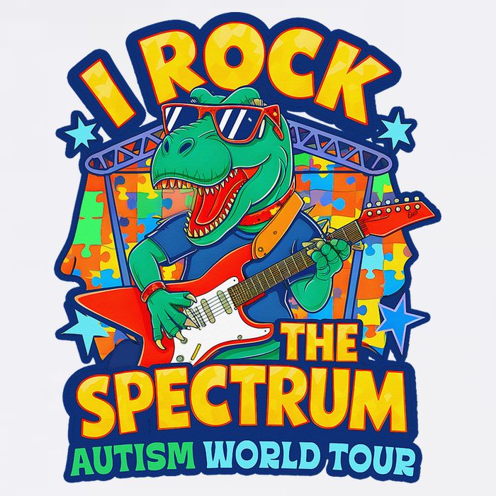 I ROCK THE SPECTRUM Rockin Autism Different Tune World Garment-Dyed Sweatshirt