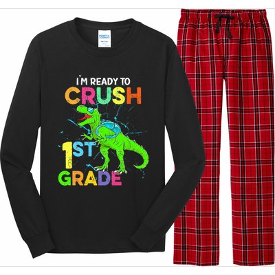 I'm Ready To Crush 1st Grade Dinosaur Back To School Long Sleeve Pajama Set