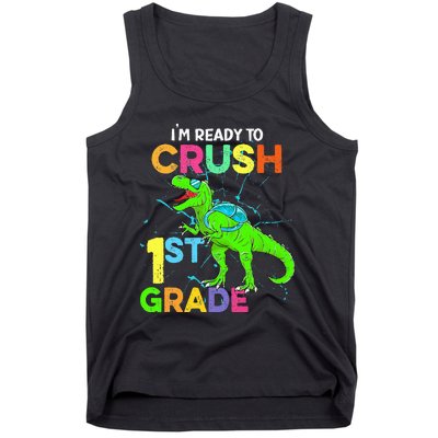 I'm Ready To Crush 1st Grade Dinosaur Back To School Tank Top