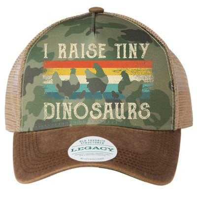 I Raise Tiny Dinosaurs Retro 70s Chicken Silhouette Legacy Tie Dye Trucker Hat