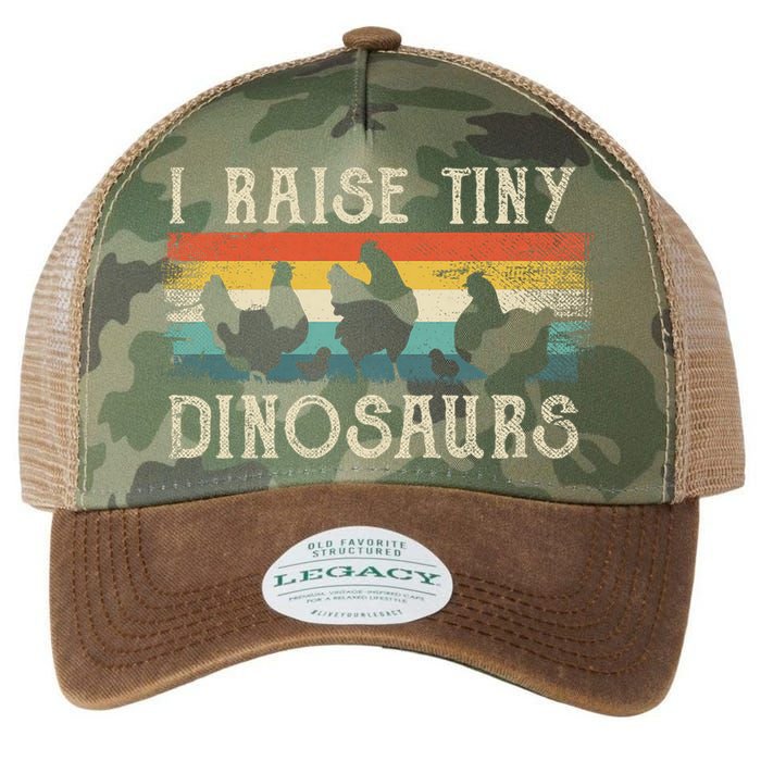 I Raise Tiny Dinosaurs Retro 70s Chicken Silhouette Legacy Tie Dye Trucker Hat