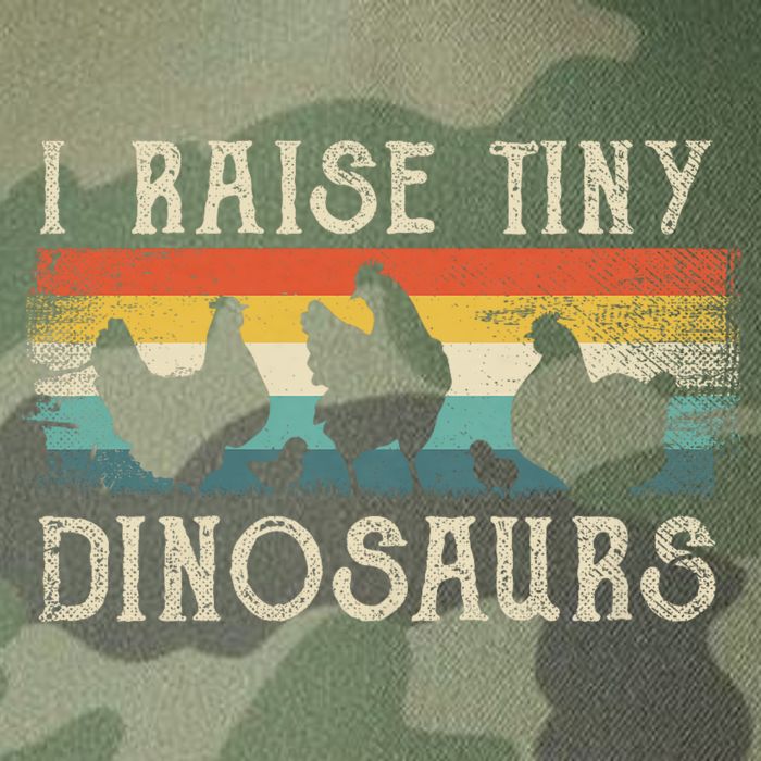 I Raise Tiny Dinosaurs Retro 70s Chicken Silhouette Legacy Tie Dye Trucker Hat