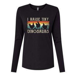 I Raise Tiny Dinosaurs Retro 70s Chicken Silhouette Womens Cotton Relaxed Long Sleeve T-Shirt