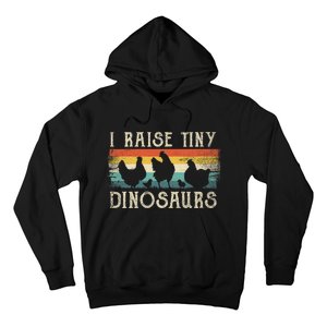 I Raise Tiny Dinosaurs Retro 70s Chicken Silhouette Hoodie