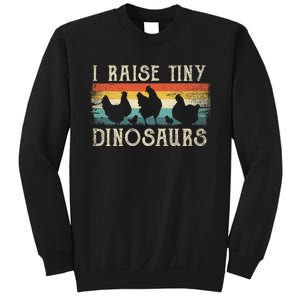 I Raise Tiny Dinosaurs Retro 70s Chicken Silhouette Sweatshirt