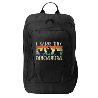 I Raise Tiny Dinosaurs Retro 70s Chicken Silhouette City Backpack