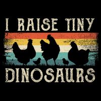 I Raise Tiny Dinosaurs Retro 70s Chicken Silhouette Button