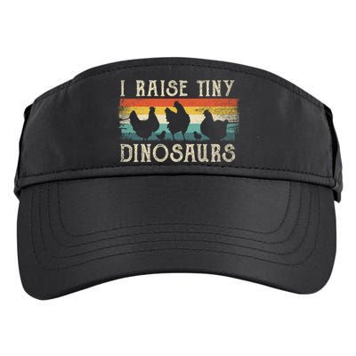 I Raise Tiny Dinosaurs Retro 70s Chicken Silhouette Adult Drive Performance Visor
