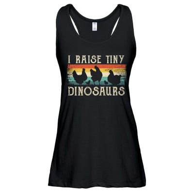 I Raise Tiny Dinosaurs Retro 70s Chicken Silhouette Ladies Essential Flowy Tank