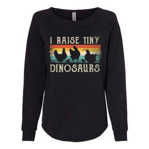 I Raise Tiny Dinosaurs Retro 70s Chicken Silhouette Womens California Wash Sweatshirt