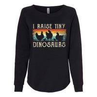 I Raise Tiny Dinosaurs Retro 70s Chicken Silhouette Womens California Wash Sweatshirt