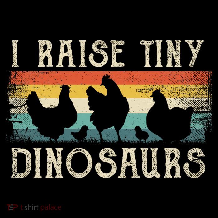 I Raise Tiny Dinosaurs Retro 70s Chicken Silhouette Premium T-Shirt