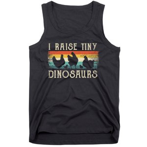 I Raise Tiny Dinosaurs Retro 70s Chicken Silhouette Tank Top