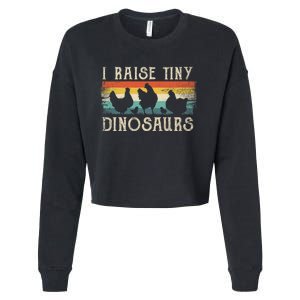 I Raise Tiny Dinosaurs Retro 70s Chicken Silhouette Cropped Pullover Crew