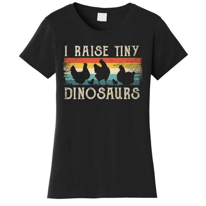 I Raise Tiny Dinosaurs Retro 70s Chicken Silhouette Women's T-Shirt