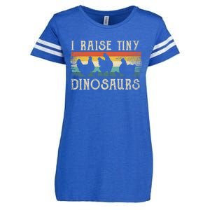 I Raise Tiny Dinosaurs Retro 70s Chicken Silhouette Enza Ladies Jersey Football T-Shirt