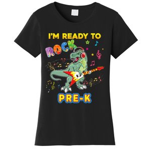 I'm Ready To Rock PreK Back School Dinosaur Teacher Women's T-Shirt