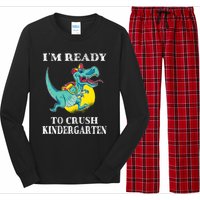 Im Ready To Crush Kindergarten Trex Dinosaur Back To School Long Sleeve Pajama Set