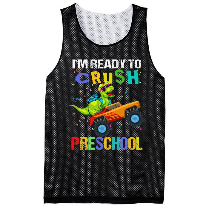 I'm Ready To Crush Preschool Dinosaur First Day of PreK Mesh Reversible Basketball Jersey Tank