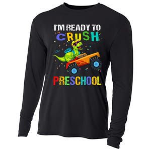 I'm Ready To Crush Preschool Dinosaur First Day of PreK Cooling Performance Long Sleeve Crew