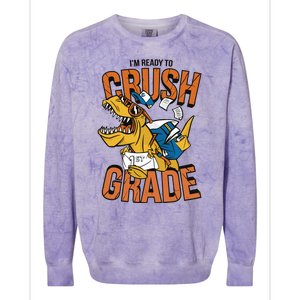 I'm Ready To Crush 1st Grade Dinosaur Colorblast Crewneck Sweatshirt