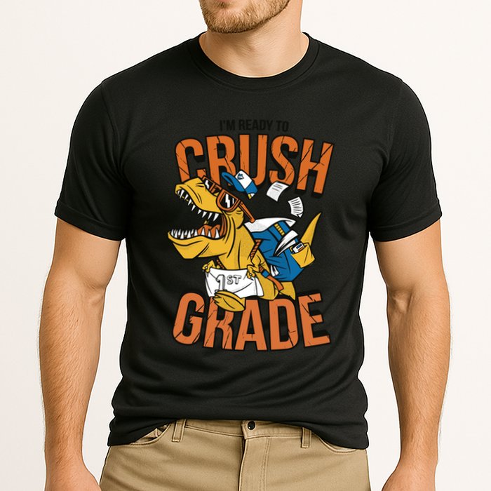 I'm Ready To Crush 1st Grade Dinosaur Cooling Performance Crew T-Shirt
