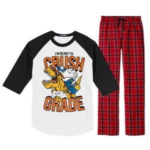 I'm Ready To Crush 1st Grade Dinosaur Raglan Sleeve Pajama Set