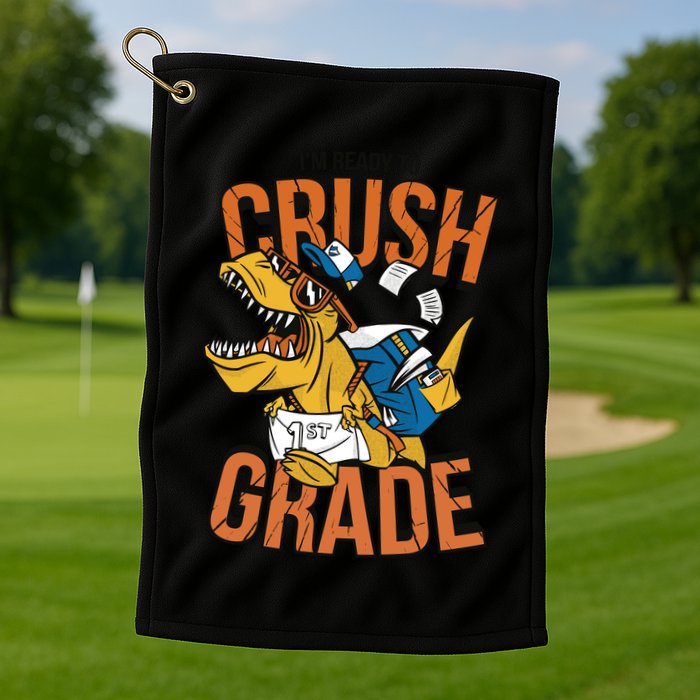 I'm Ready To Crush 1st Grade Dinosaur Golf Towel