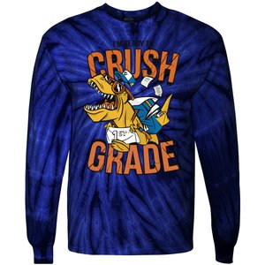 I'm Ready To Crush 1st Grade Dinosaur Tie-Dye Long Sleeve Shirt