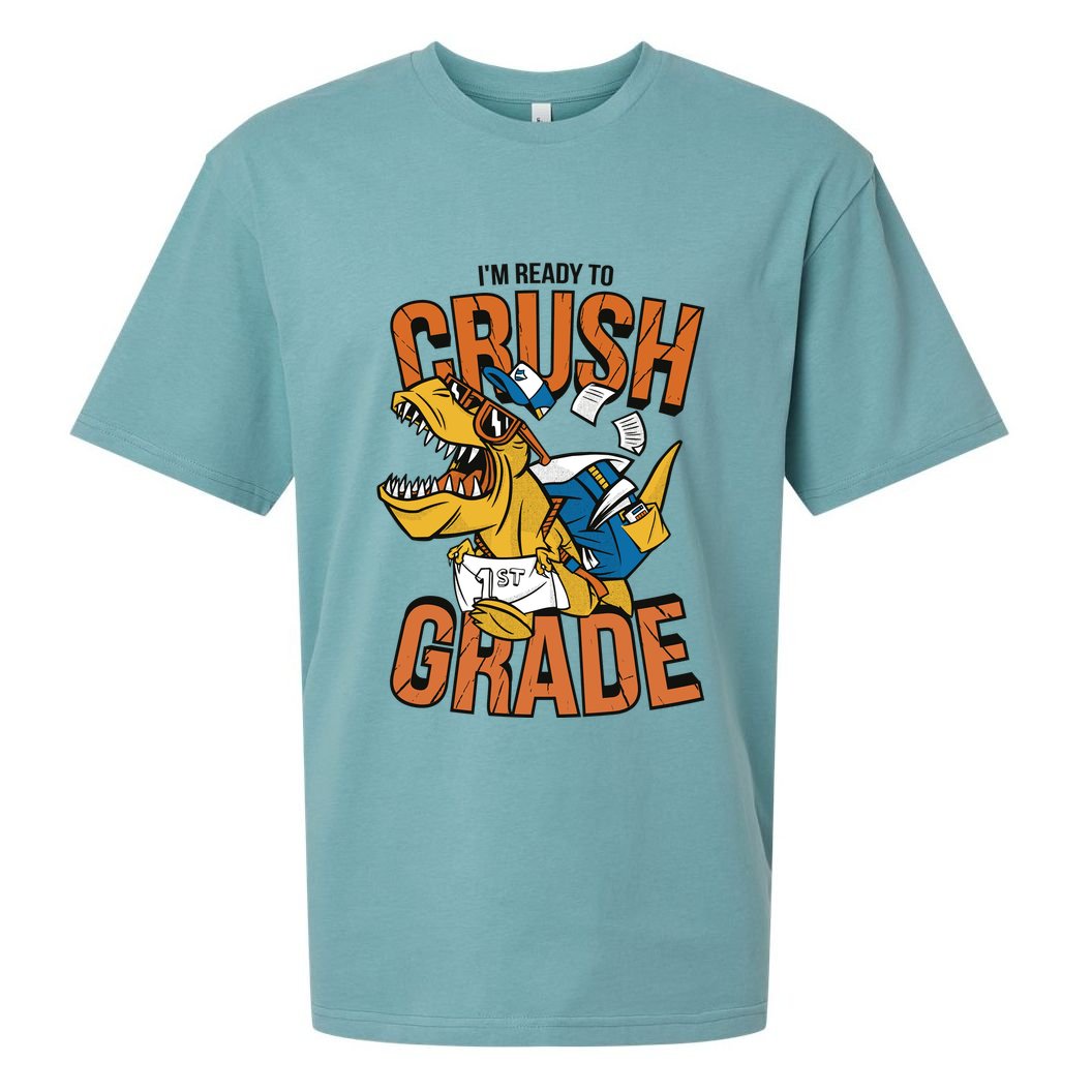 I'm Ready To Crush 1st Grade Dinosaur Sueded Cloud Jersey T-Shirt