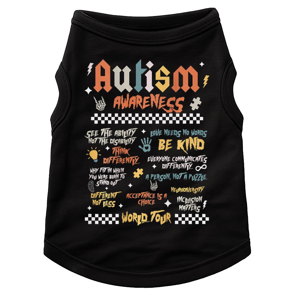 I Rock The Spectrum Autism World Autism Awareness Doggie Tank