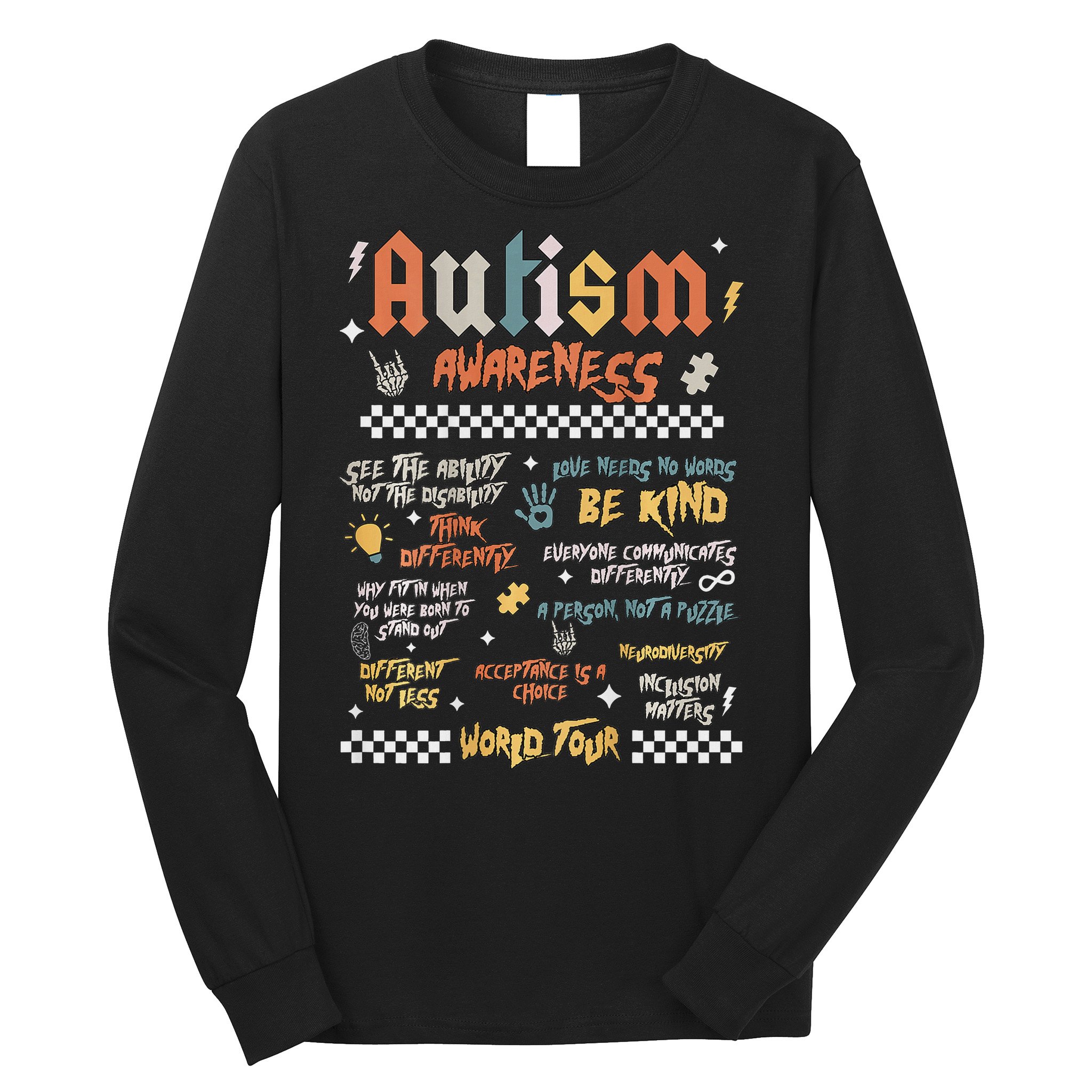 I Rock The Spectrum Autism World Autism Awareness Long Sleeve Shirt
